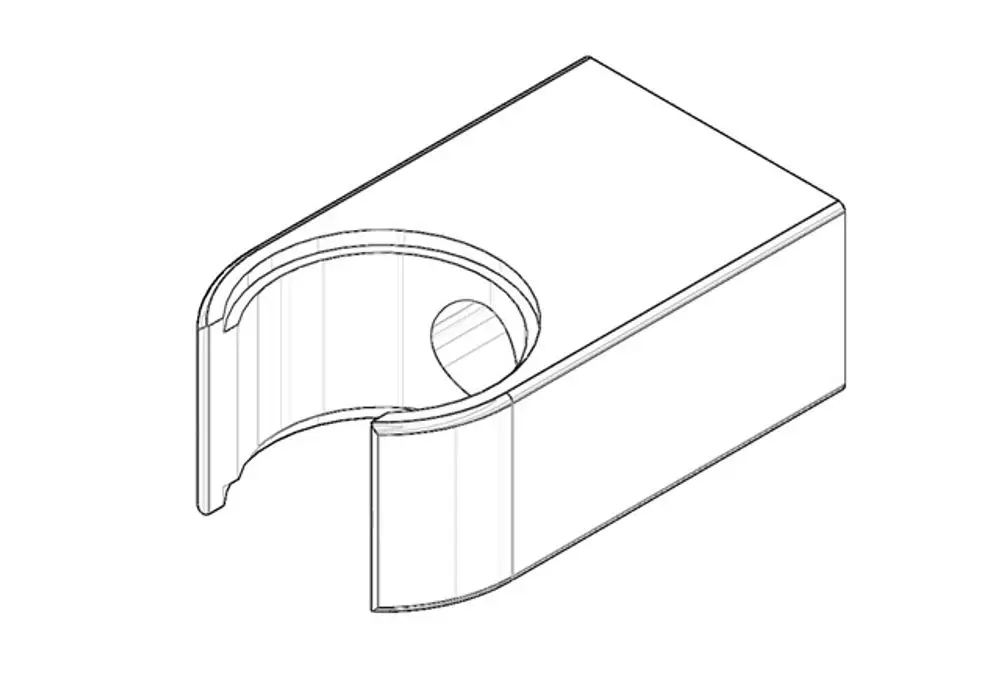 DORNBRACHT Halter Brausehalter ERSATZTEILE 091720043 20 x 32 x 52 mm Platin gebürstet, 091720043-06 Galeriebild 1